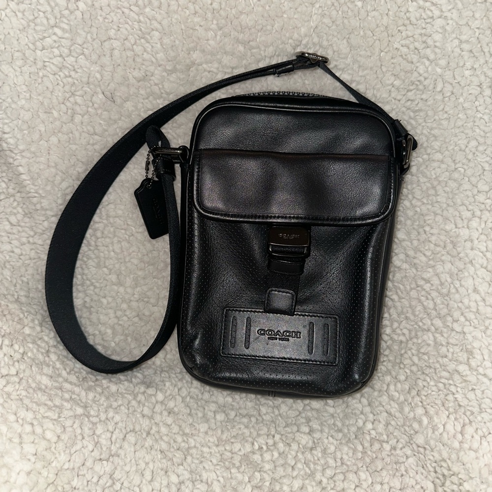 Coach Black Leather Men's Bag